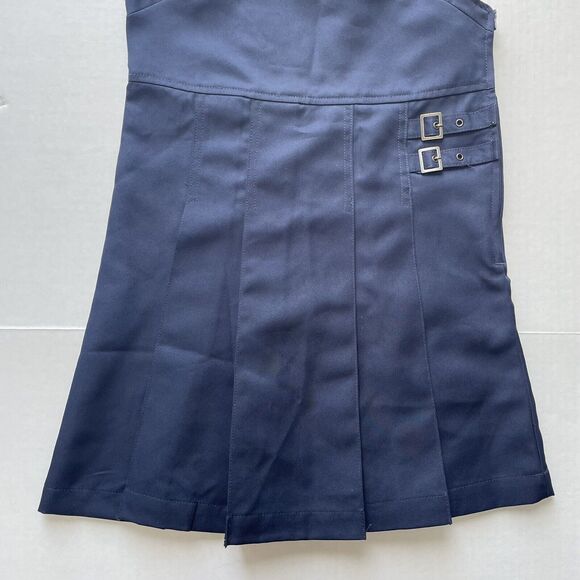 French Toast Girls Navy/White Peter Pan Collared Pleated Dress Skirt Uniform L - Picture 5 of 12